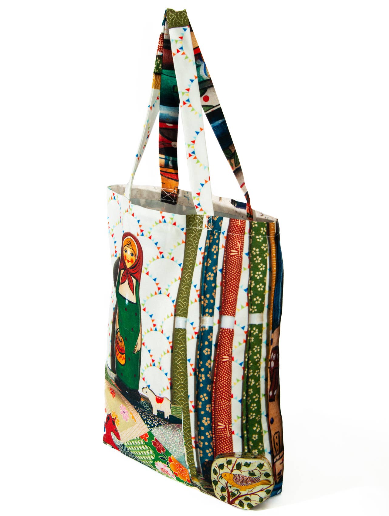 Maron Bouillie - Vendita all'ingrosso Borsa tote - Donna - Borsa tote Brocante « Bonshommes e Matryoshka »1