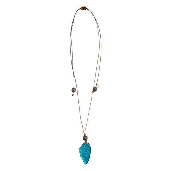 Collar largo con concha de Capiz, aprox. 50-90cm / CP2507 para venta al por mayor de Gloria-Maris