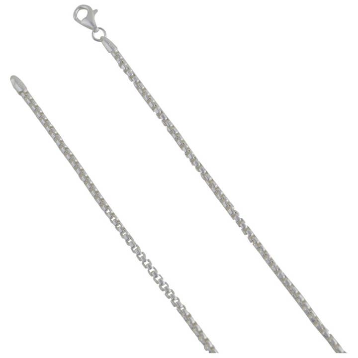 Select Lines - Wholesale Link & Chain Necklace - Sterling Silver Half Round Box 050 2.5mm Necklace Chain Italian Italy Solid .925