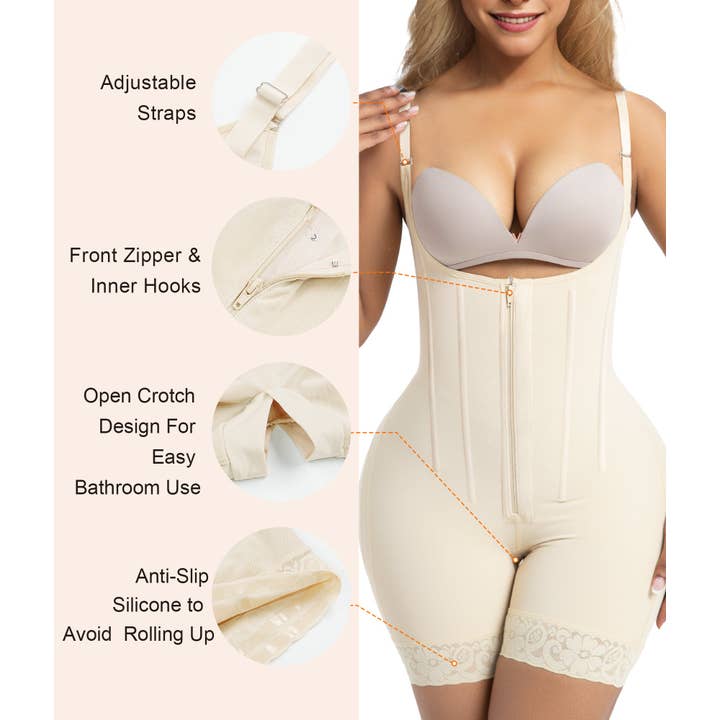ShaperX Shapewear - Vente Sous-vêtements sculptants – femme - SHAPERX Faja avec 6 Baleines en Acier, Contrôle du Ventre, Fermeture Éclair & Crochets, Rehausseur de Fesses5