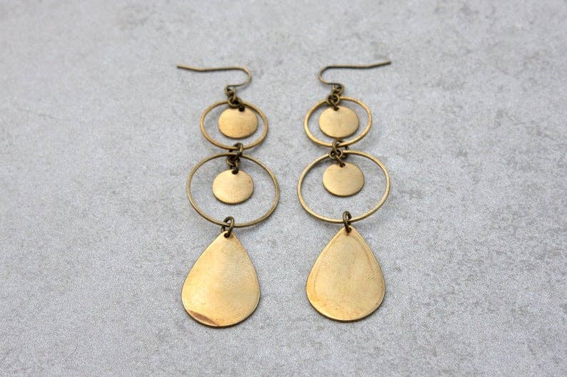 daniAWESOME - Wholesale Dangle Earrings - Brass Teardrop Chandelier Earrings 2