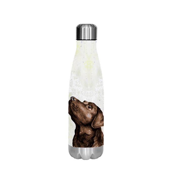 Insulated drinks bottle, Bobby, Brown Labrador for wholesale by Field and Fur Gifts