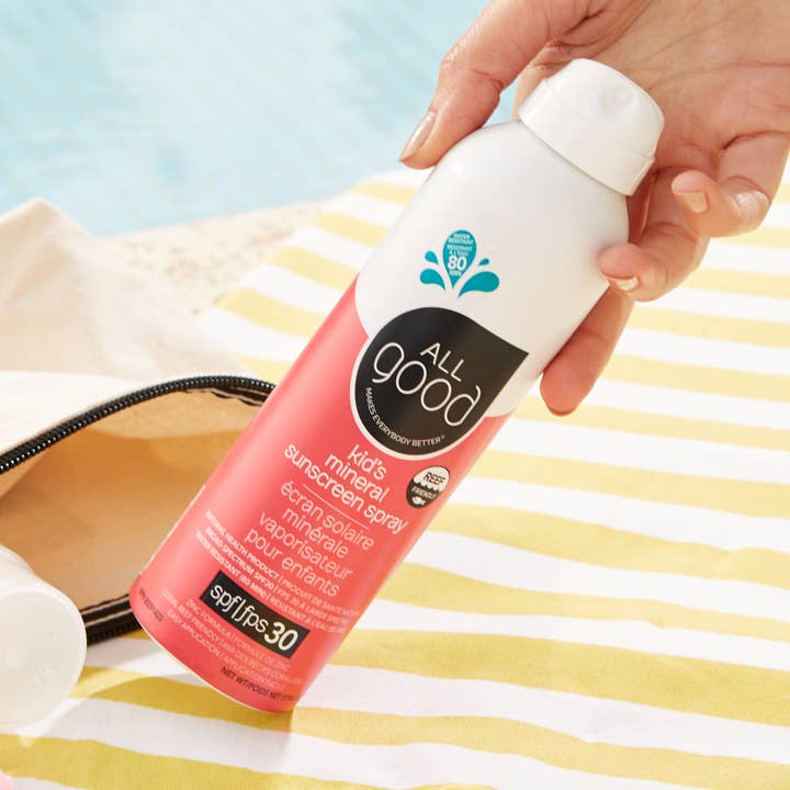 Baby & Kid's Mineral Sunscreen Spray SPF 30 for wholesale by All Good Body Care