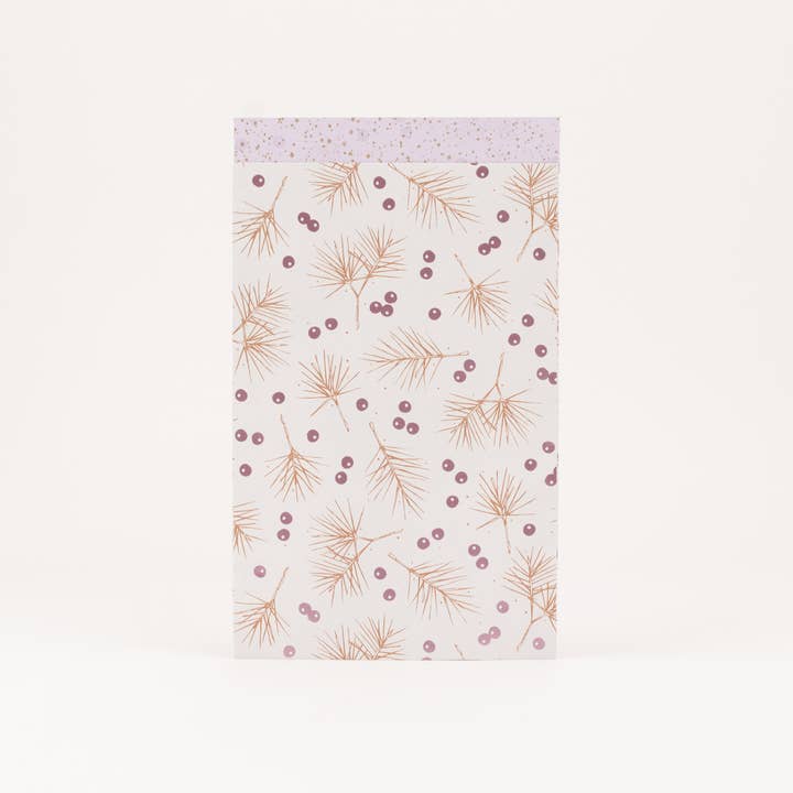 liebevoll verpackt - Wholesale Gift Bag - Paper bags fir trees and berries, pink / cinnamon (Christmas)3