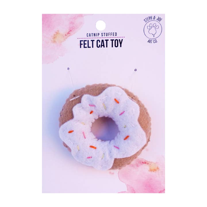 Steph & Joe Art Co. - Wholesale Pet toy – Cat - Felt Cat Toy - Vanilla Donut3