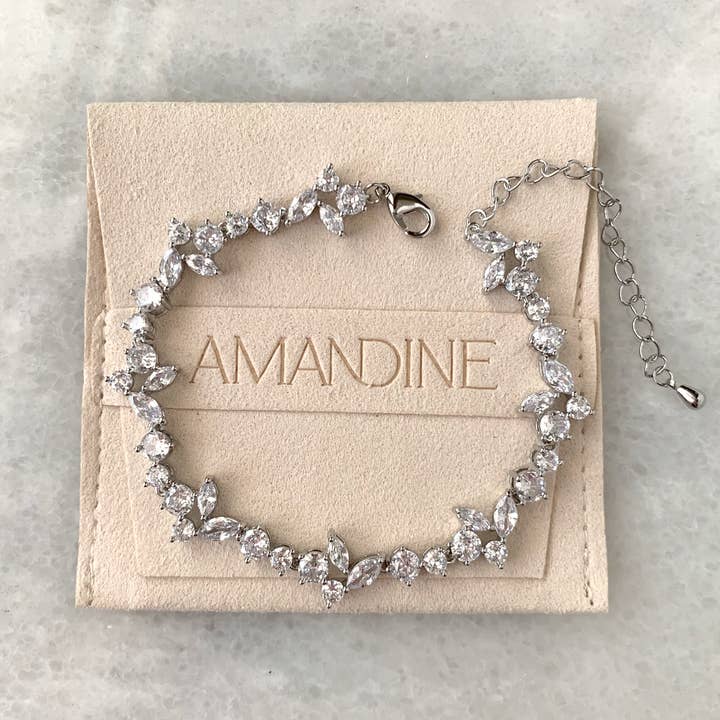 Lucie Crystal Cluster Bracelet for wholesale by Amandine Jewelry