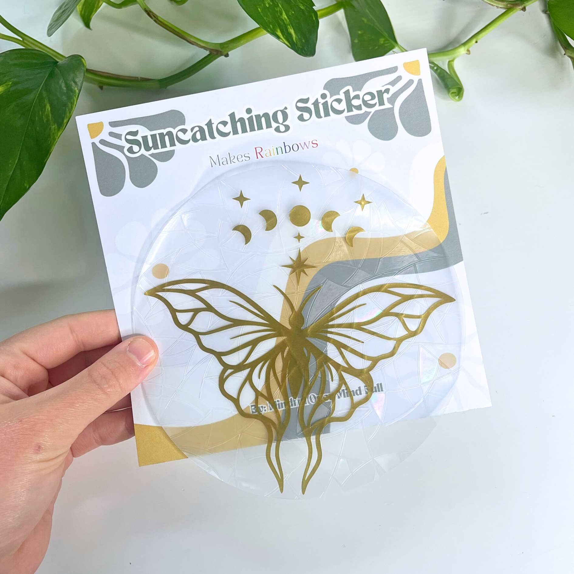 Mindful over Mind Full - Wholesale Suncatcher - Celestial Moth Suncatcher | Rainbow Maker | Window Cling