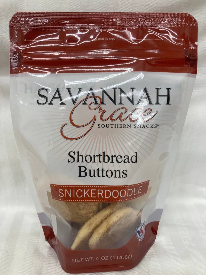 Snickerdoodle Shortbread Buttons 4 oz Bag for wholesale by Integrity Food Group
