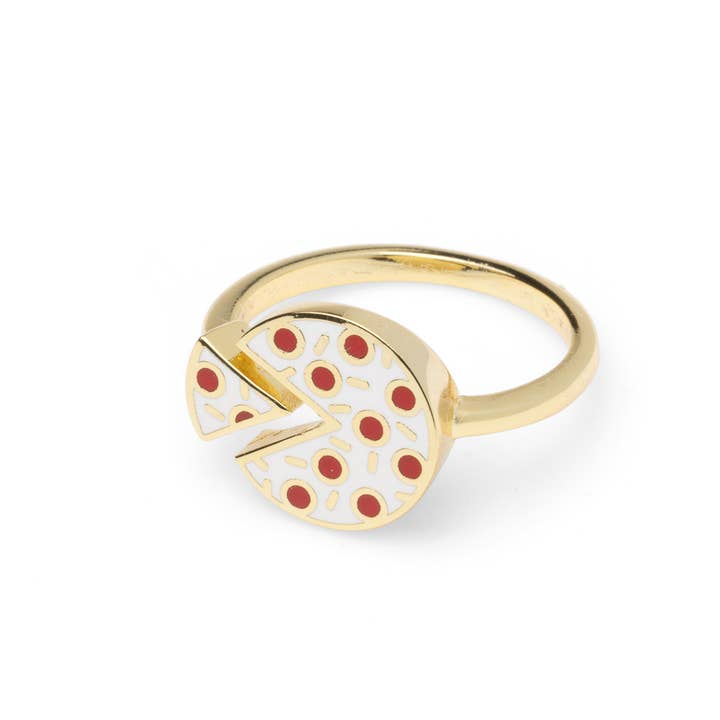 Anel de Pizza - Anel Ajustável - Presente de Pizza por atacado de Yellow Owl Workshop