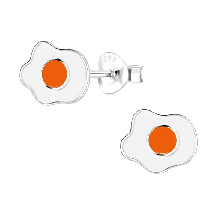 Janusch - Wholesale Stud/Post Earrings - Fried Egg Stud Earrings 925 Silver e-coated0