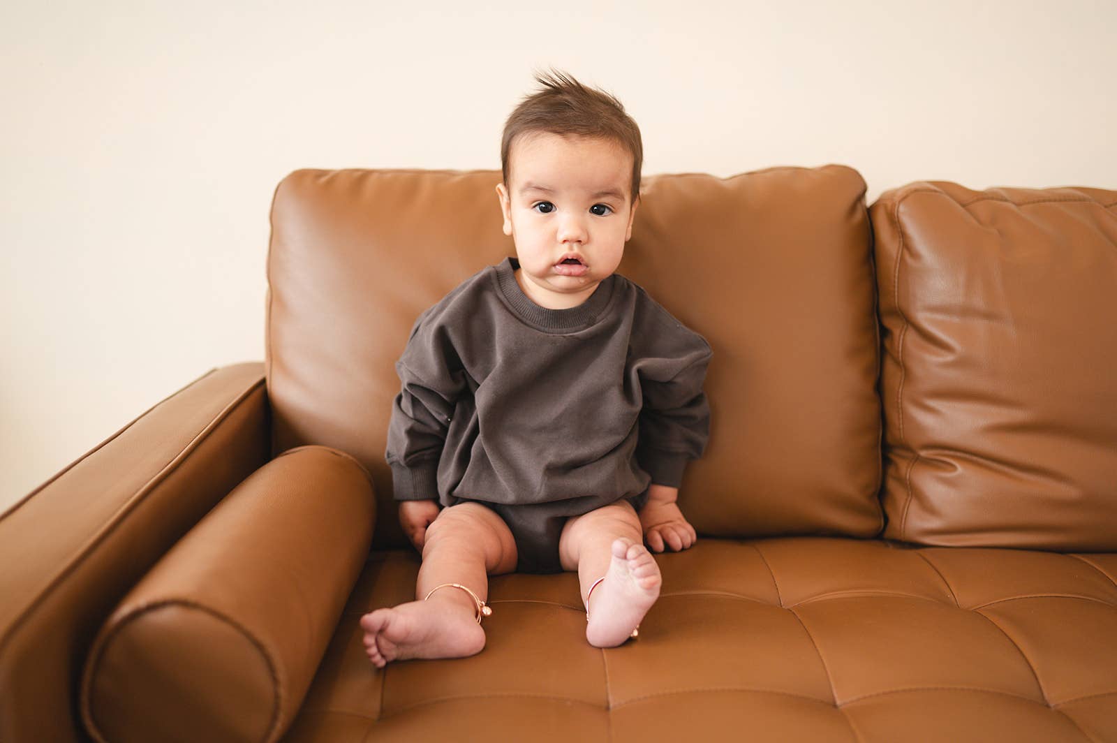 Addie Joy company - Wholesale Romper - Kids - Oversized Cozy Romper - Faded Black3