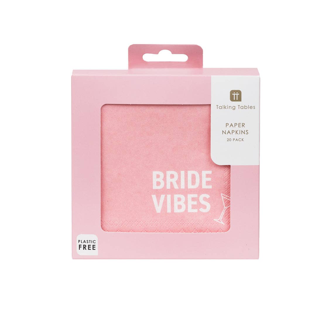 Talking Tables UK – wholesale Disposable napkin – Bride Pink Paper Cocktail Napkins | 20 Pack | Hen Party |0