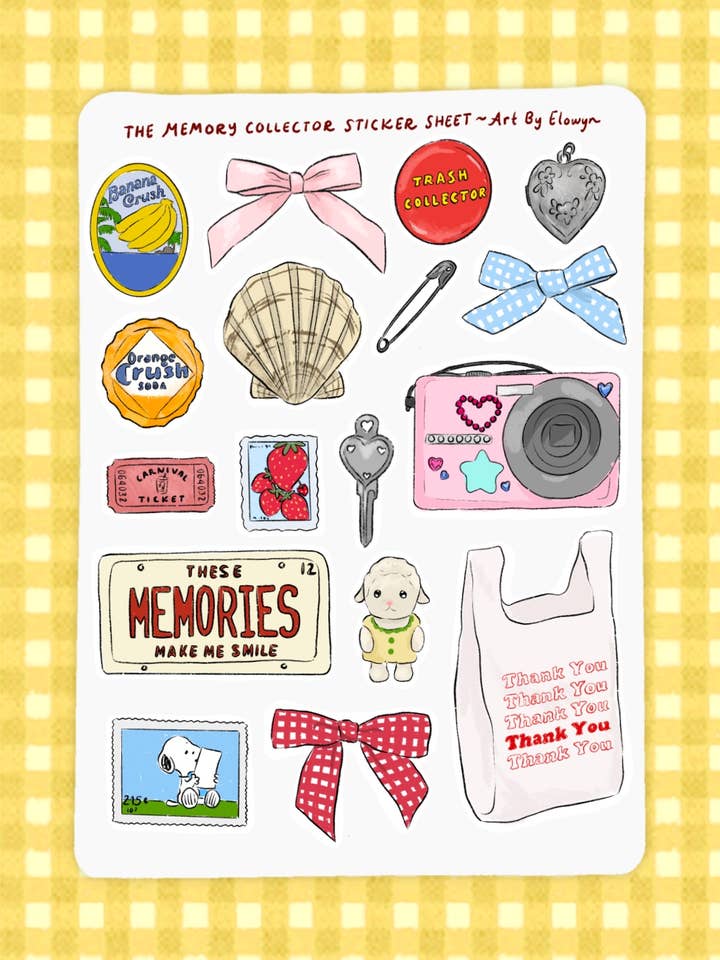 5x7 The Memory Collector Sticker Sheet for wholesale by Art By Elowyn