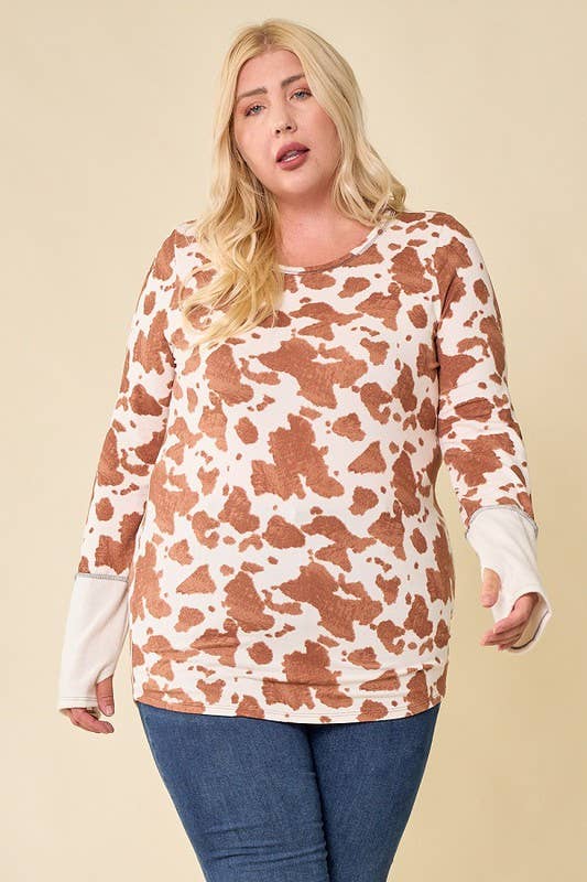 lovely melody – Sweatshirt - Mulher por atacado – Moletom LMT3553PL-plus size com estampa animal Lulas11