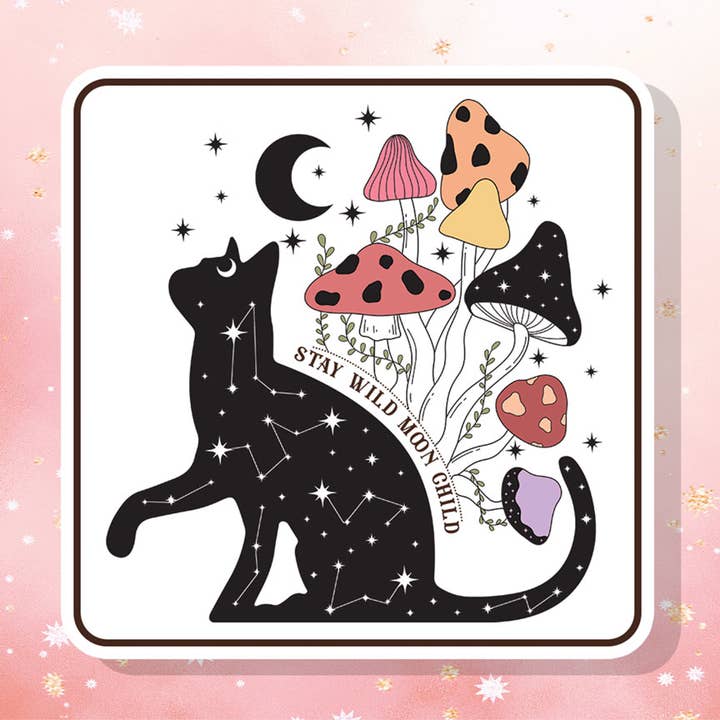 Reste sauvage enfant de la lune autocollant céleste en vinyle pour la vente par London Luxury Candles