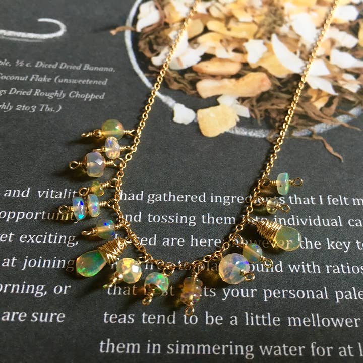 Genuine Ethiopian Opal Charm Necklace for wholesale by Wonder Objects