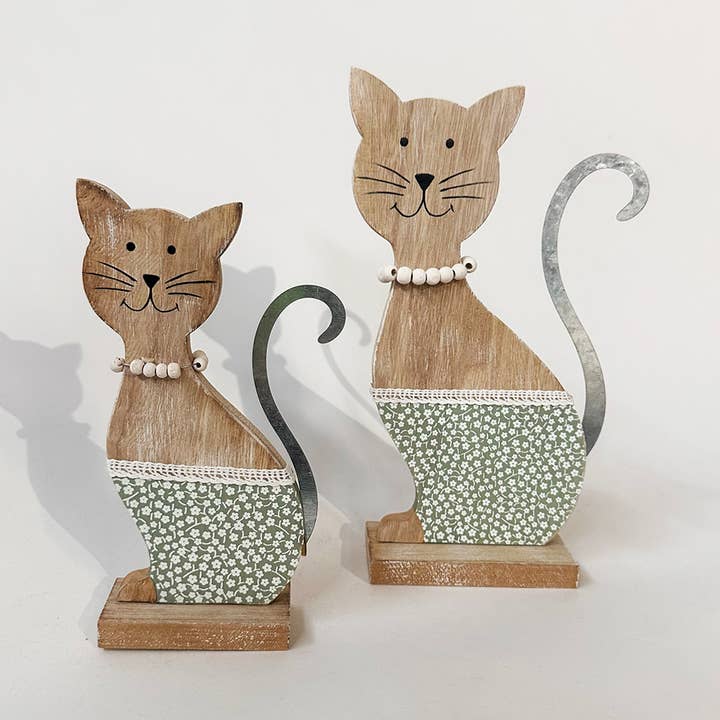 Wooden Cats, S/2 for wholesale by Forpost Trade Inc
