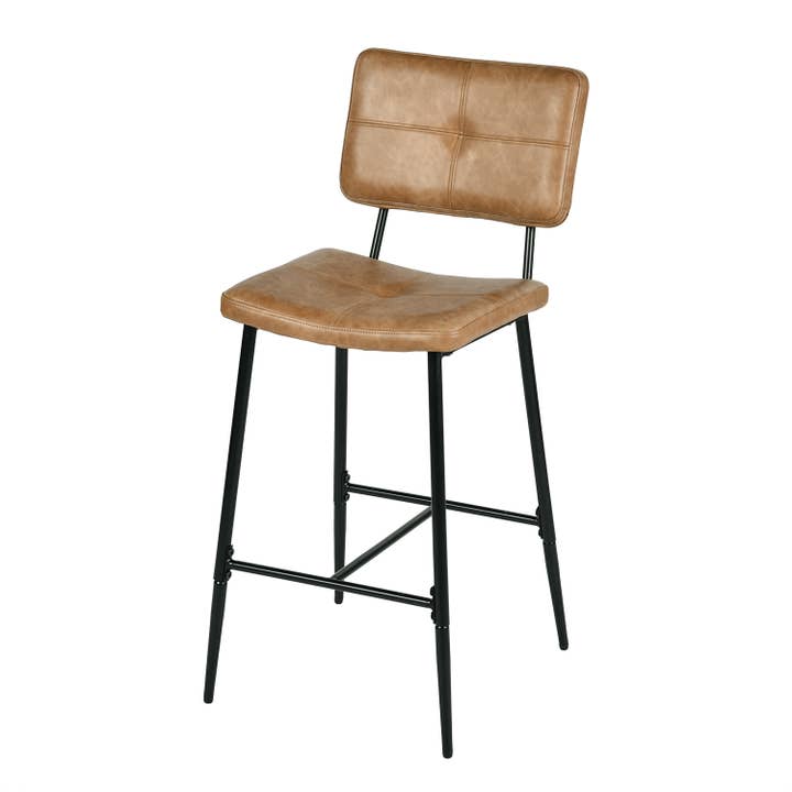 HOMYCASA DESIGN INC - Wholesale Stool - 26 in. Modern Cognac Faux Leather Counter Stools,Set of 27