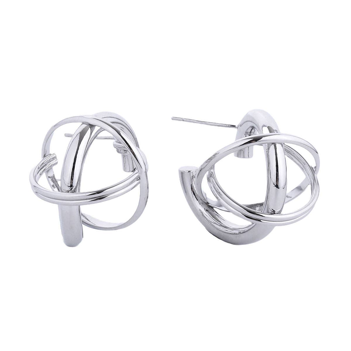 Silver Stud White Gold Small Gyro Ball Earrings for Women for wholesale on Faire0