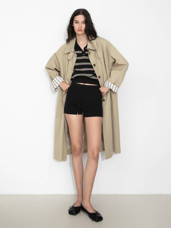 CUBIC - Wholesale Trench Coat - Women's - Macintosh Trench Coat with Striped Lining7