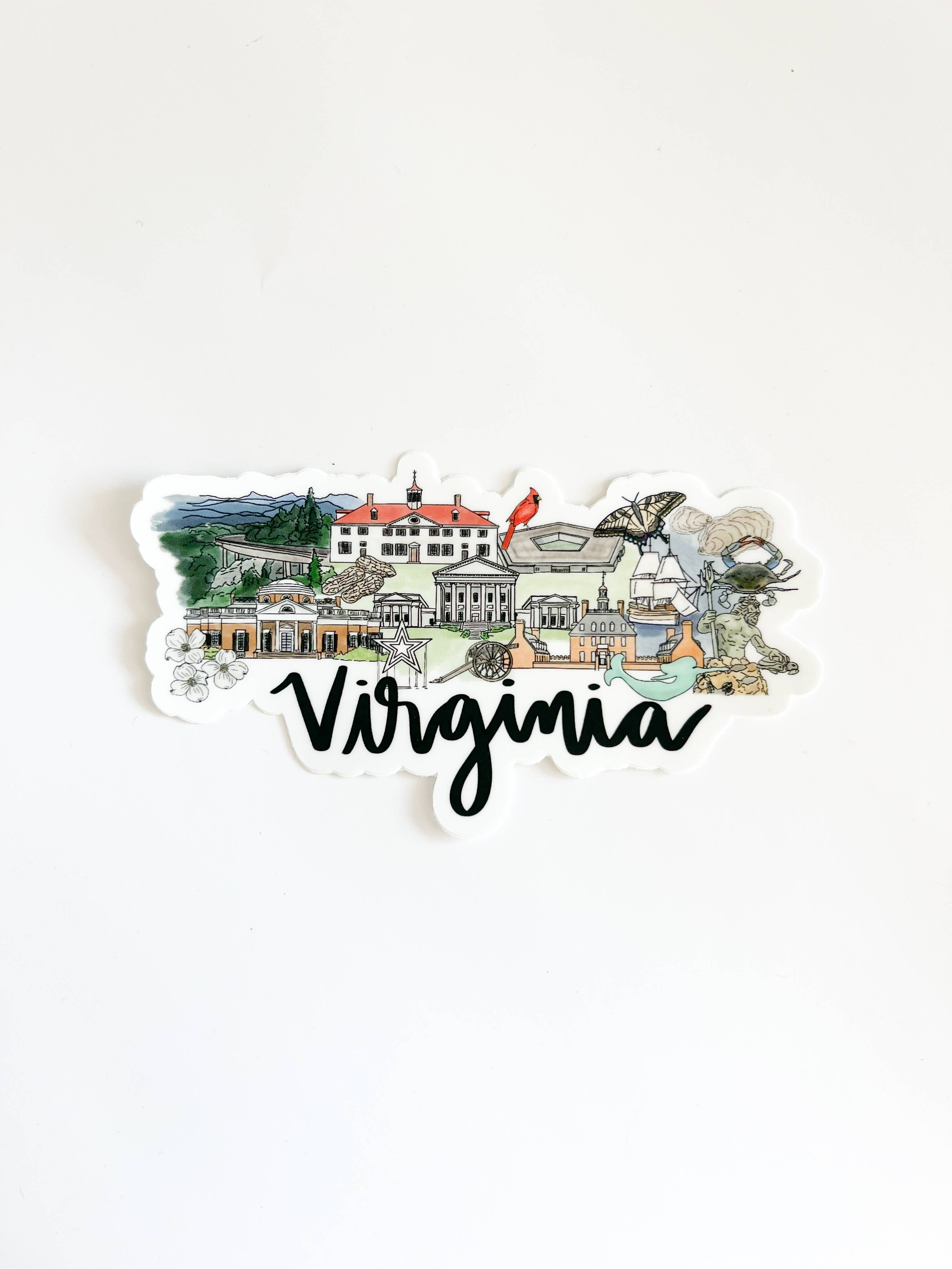 Thirteenwinks - Vente Autocollant - Autocollant Virginia Landmark Skyline, grand 4,5 x 2,5 pouces1