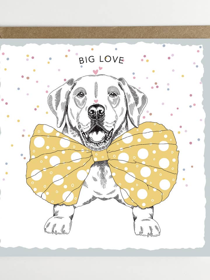 Jeg elsker dig kort/lykønskningskort - Big Bow Big Love for engroshandel hos Dotty Dog Art