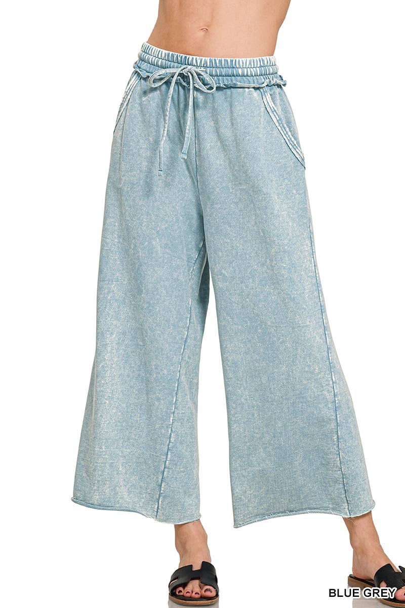 42POPS - Vente Pantalon – femme - ",.._ PALAZZO EN MOLLETON FRANÇAIS LAVÉ AVEC POCHES1