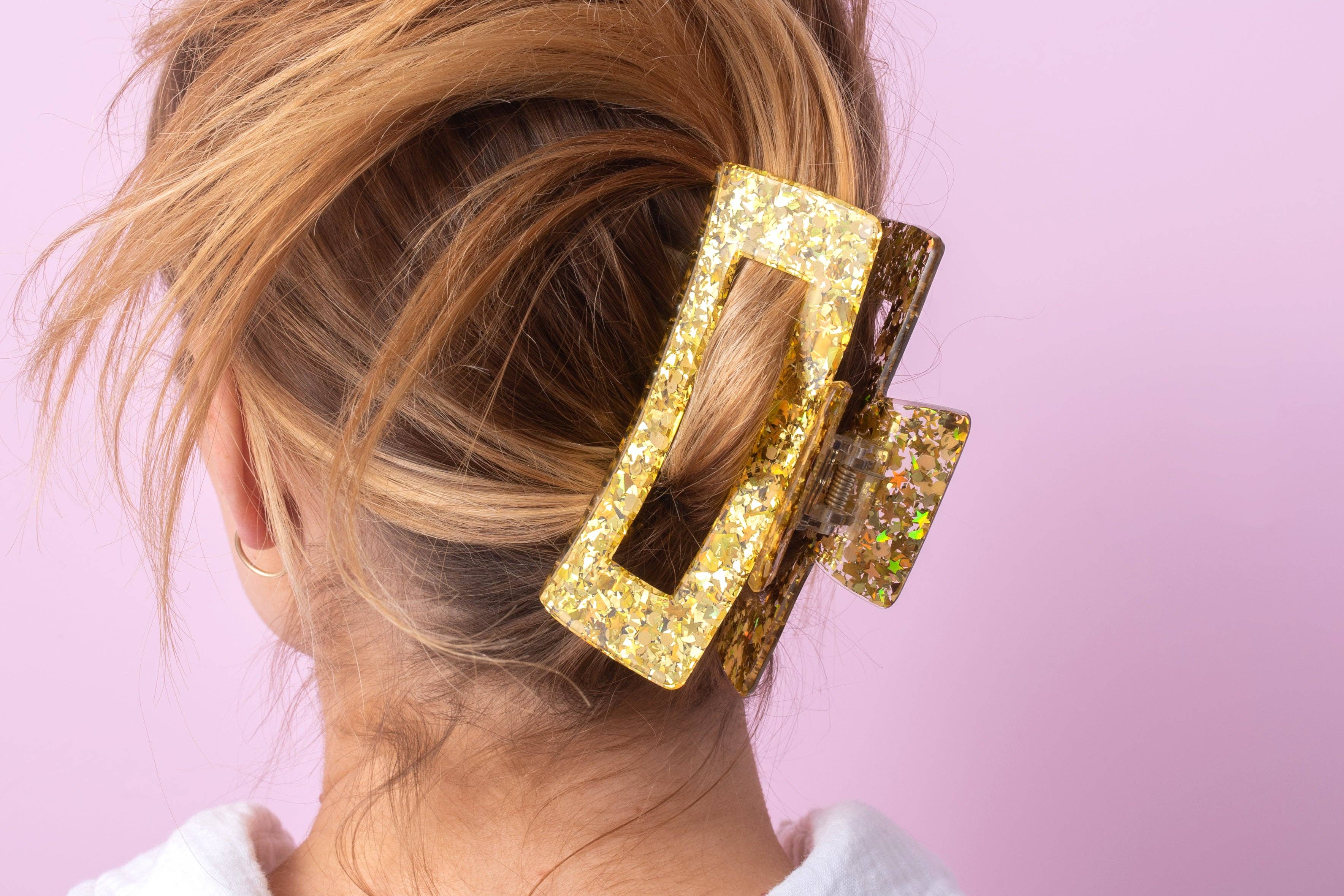 Taylor Elliott Designs – wholesale Hair clip – Women’s – Claw Hair Clip - Large - Gold Confetti1