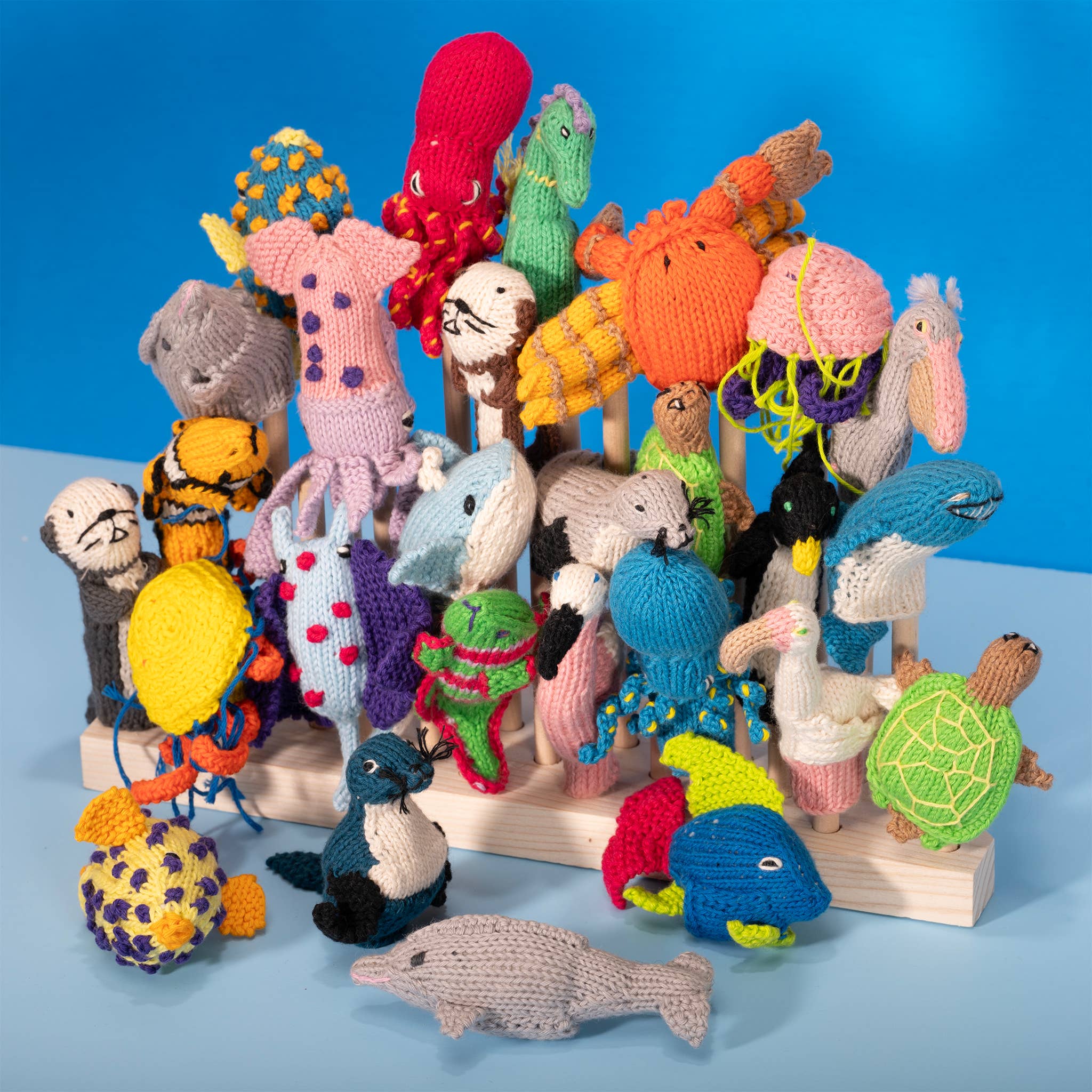 Lucuma Designs - Wholesale Finger Puppet - Kids & Baby - Ocean Mix Organic Cotton Finger Puppet - Kids toys1