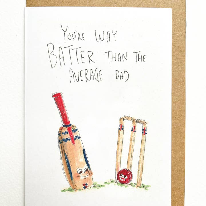 Well Drawn - Wholesale Father’s Day card - You're Way Batter Than The Average Dad1