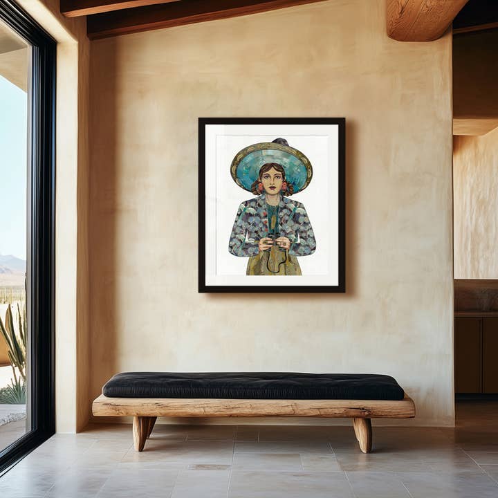 Art Print | Woman & Binoculars Wall Art | THE NATURALIST for wholesale by Dolan Geiman