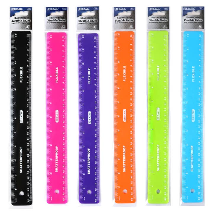 Regla flexible irrompible de 12" (30 cm) para venta al por mayor de Luna Office Supply - Everyday Essential