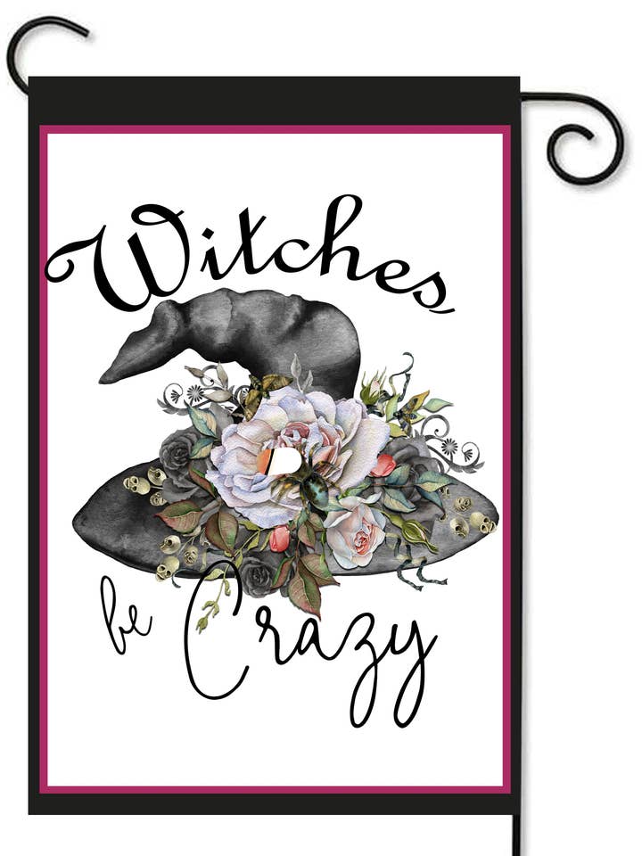 Hexen sind verrückt Gartenflagge für den Großhandel von Happy Cow Lawn Decor