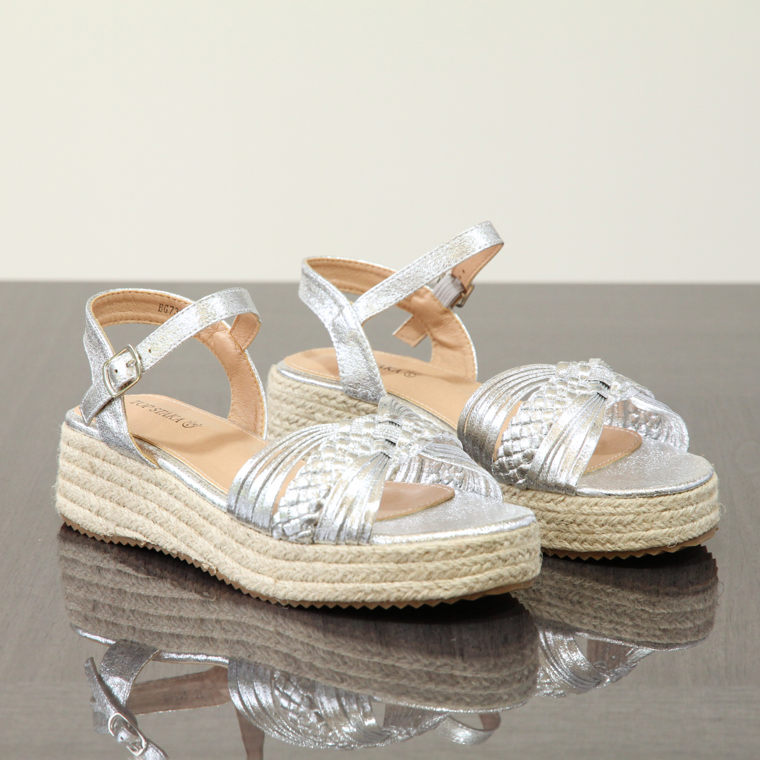 Top Staka - Wholesale Wedges - Women's - BG-732 Women's Braided Wedge Sandals - Espadrille Platform12