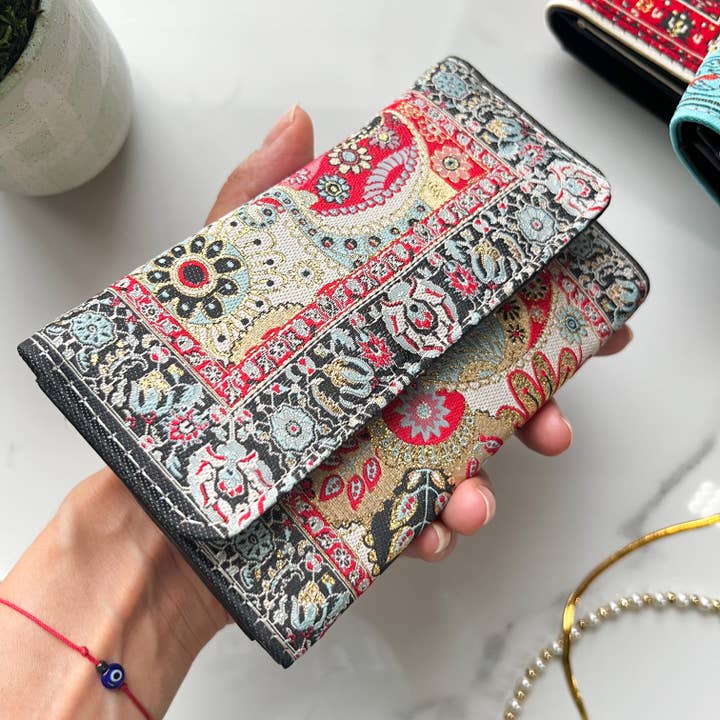 Umays Boho - Wholesale Wallet - Women's - Small Wallet for Women, Rug Design Wallet, Handmade Wallet Women