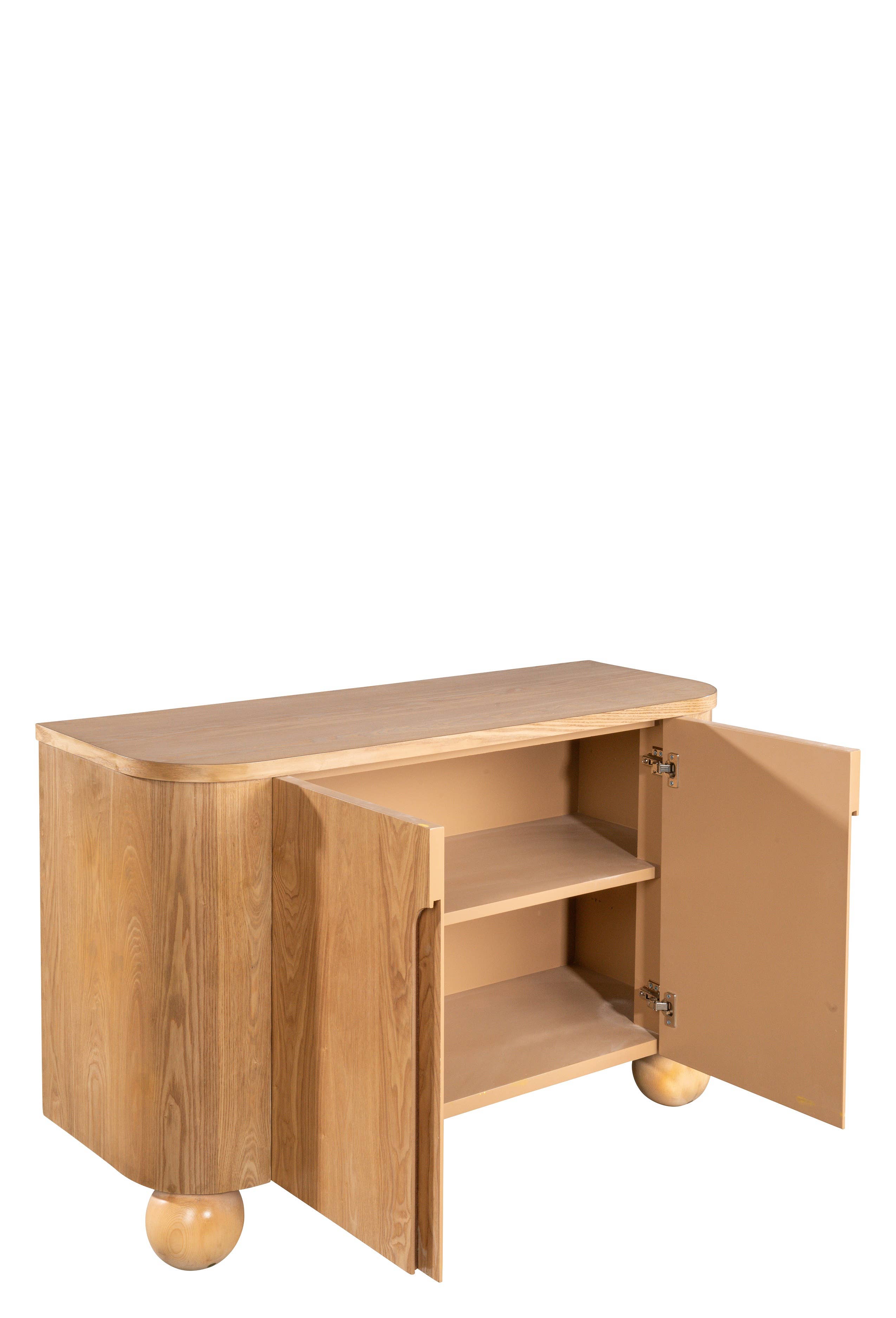 Statements by J - Wholesale Cabinet - 46.5'' W Fluted  Accent Cabinet with2 Doors and Ball Feet 6