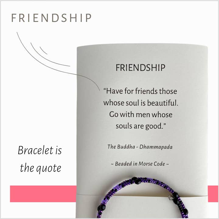 AMITIÉ - Avoir pour amis
Citation spirituelle en code Morse pour la vente par Wear a Touch of Spirit