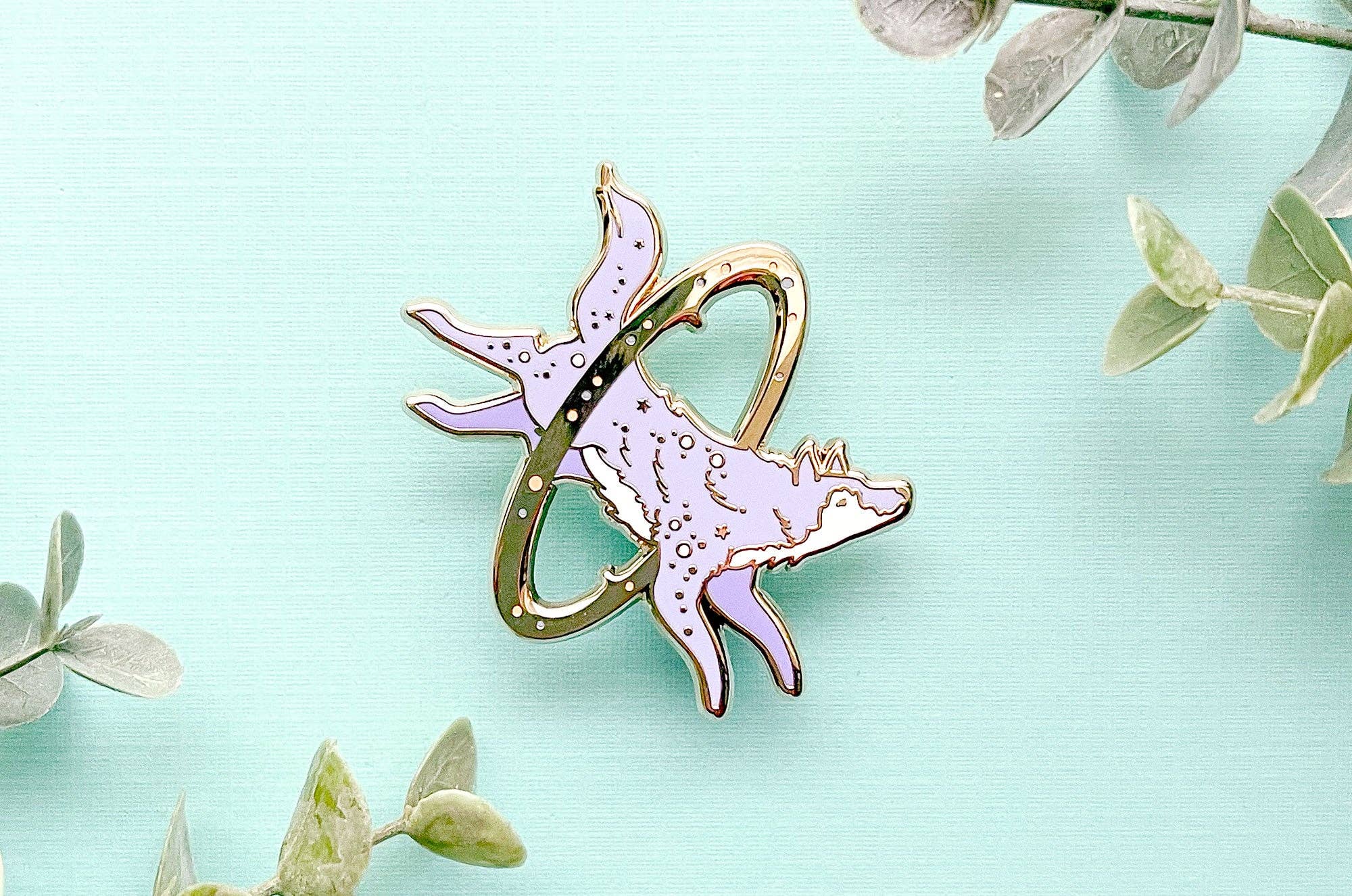 Alum and Ink - Wholesale Lapel Pin/Button - Cosmic Wolf Enamel Pin7