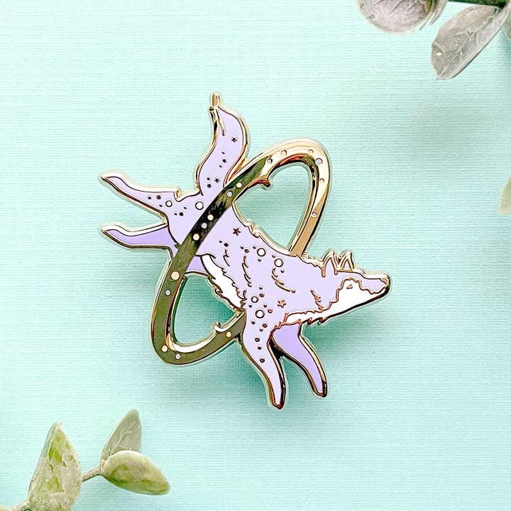 Alum and Ink - Wholesale Lapel Pin/Button - Cosmic Wolf Enamel Pin7