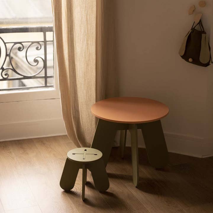 Babai - Wholesale Stool - Kids Wooden Stool X khaki