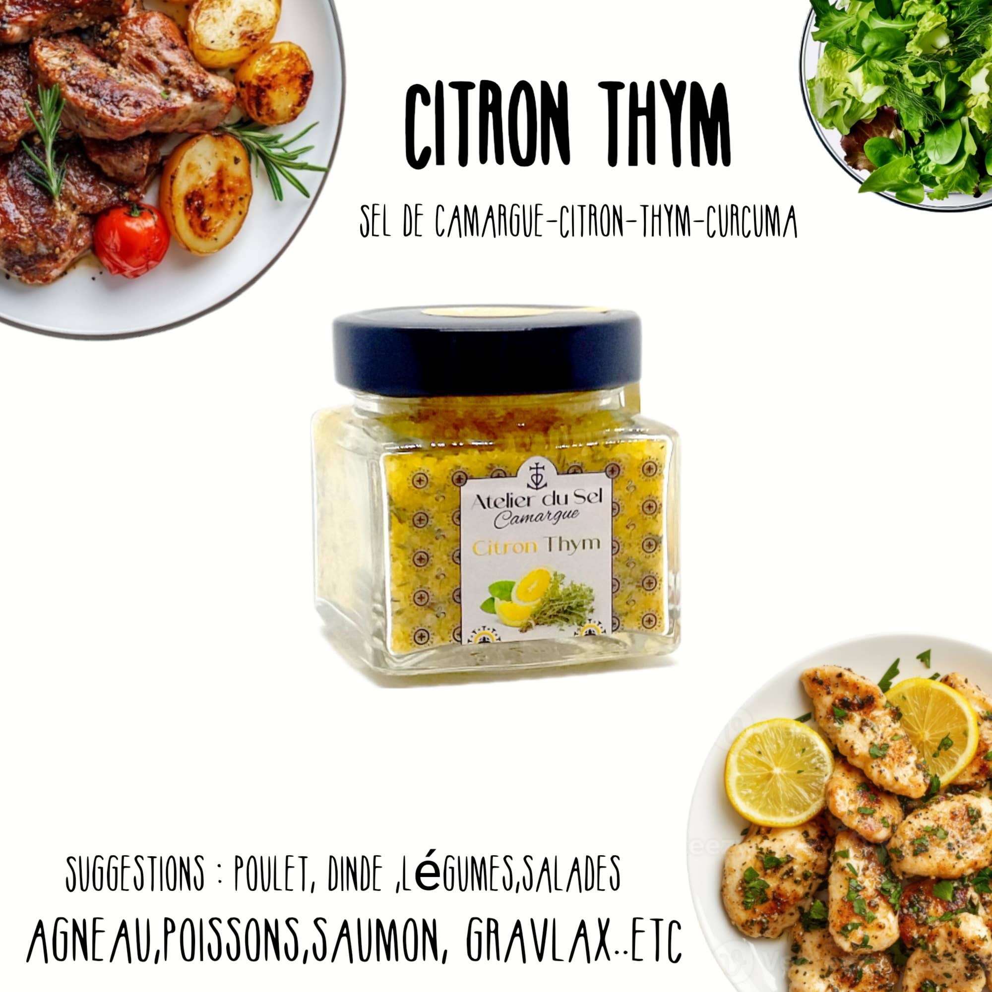 Atelier du Sel Camargue - Wholesale Zout - Zout „Lemon Thyme” - 200 gr