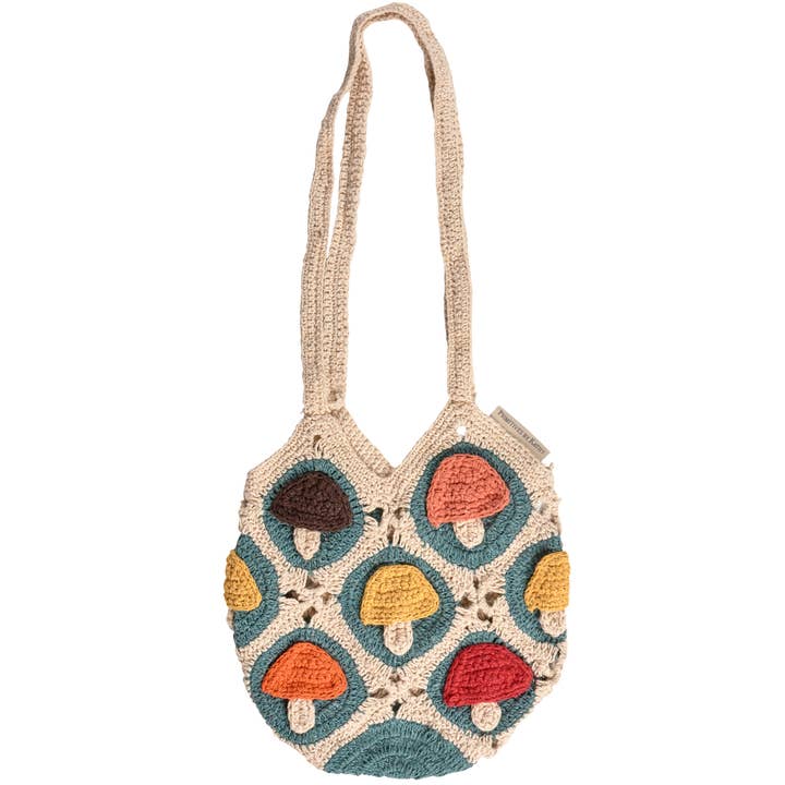 Primitives by Kathy - Wholesale Tote Bag - Unisex - Crochet Mushroom Tote