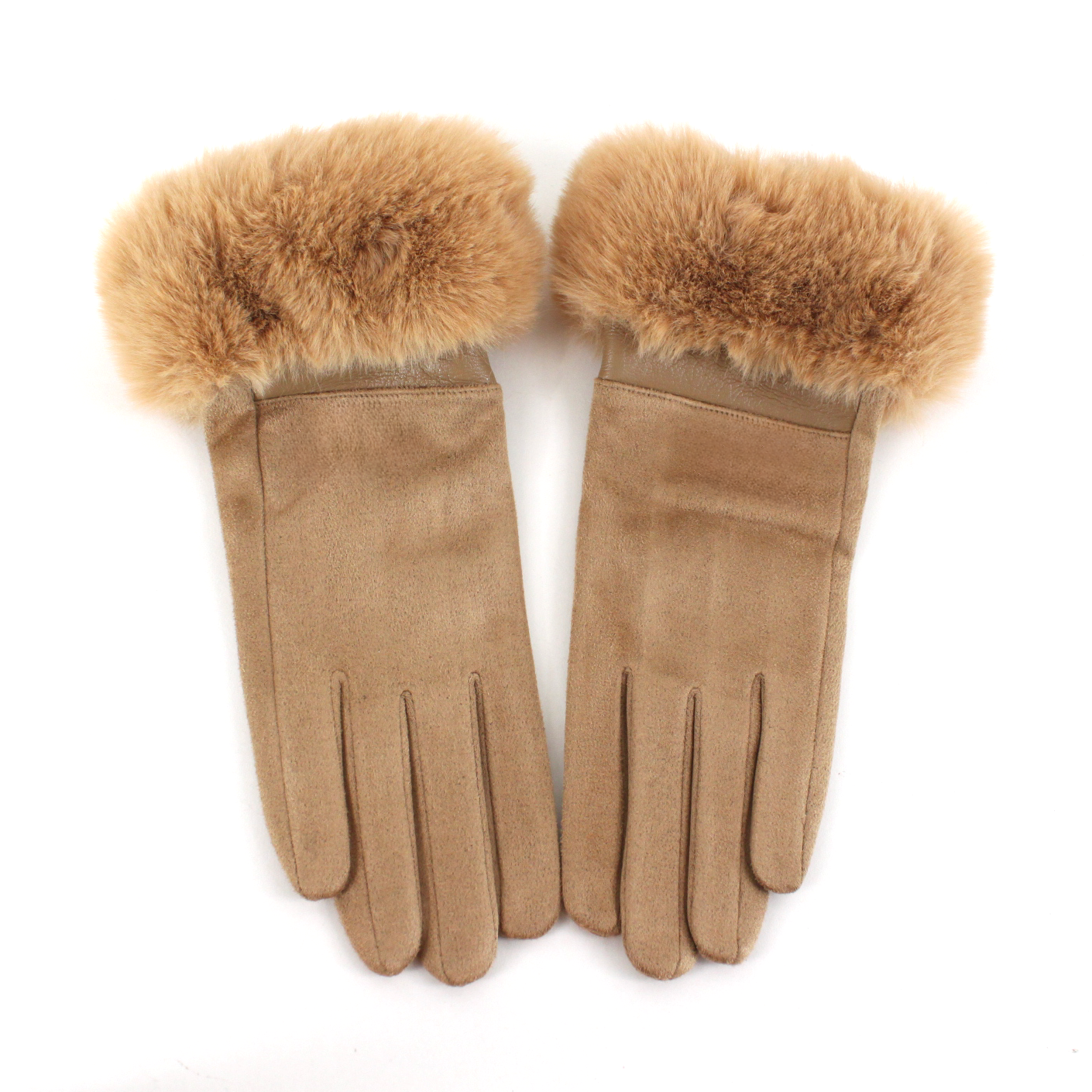 Pretty Persuasions - Wholesale Gloves - Women's - A25014 Suede-Like Gloves w/Faux Fur2