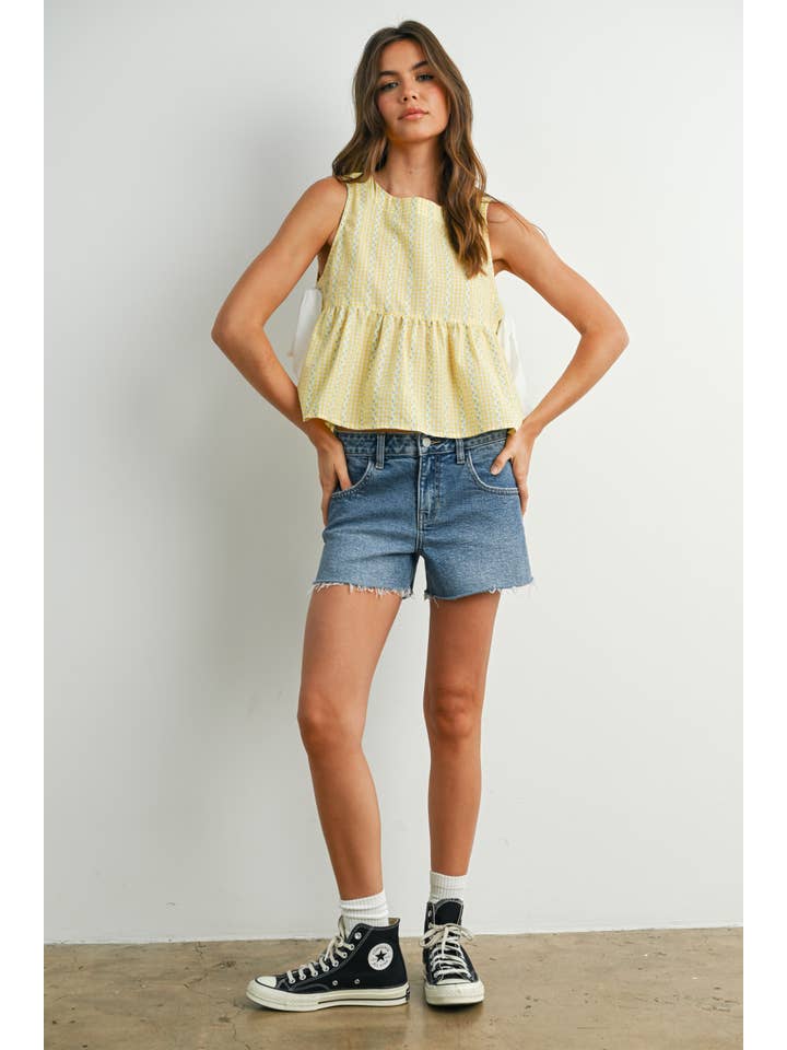 BUTTERMELON - Wholesale Blouse - Women's - Sky Meadow Peplum Top - BMT775020