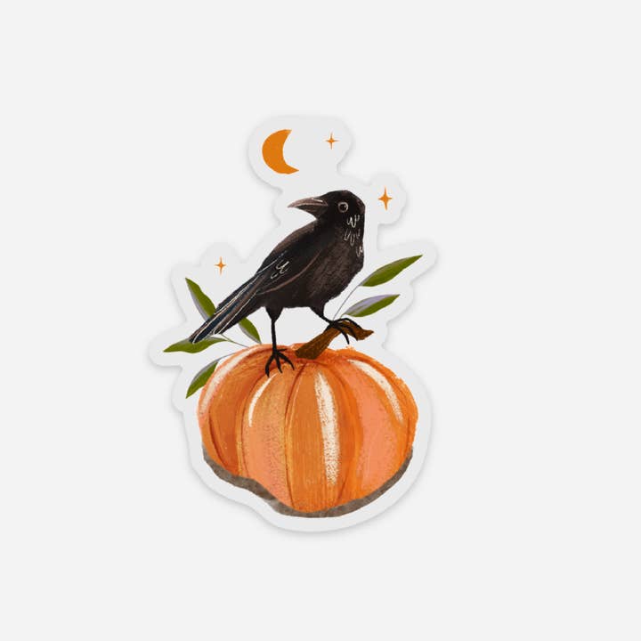 Lantern Print Co. – wholesale Sticker – Vinyl Sticker: Harbinger - 3" Clear crow sticker3