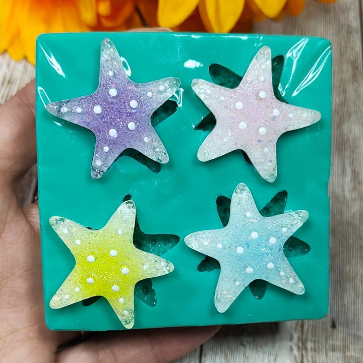Starfish Mold 4pcs 3cm in silicone for resin and plaster for wholesale by Serena Creazione di Serena Stampone