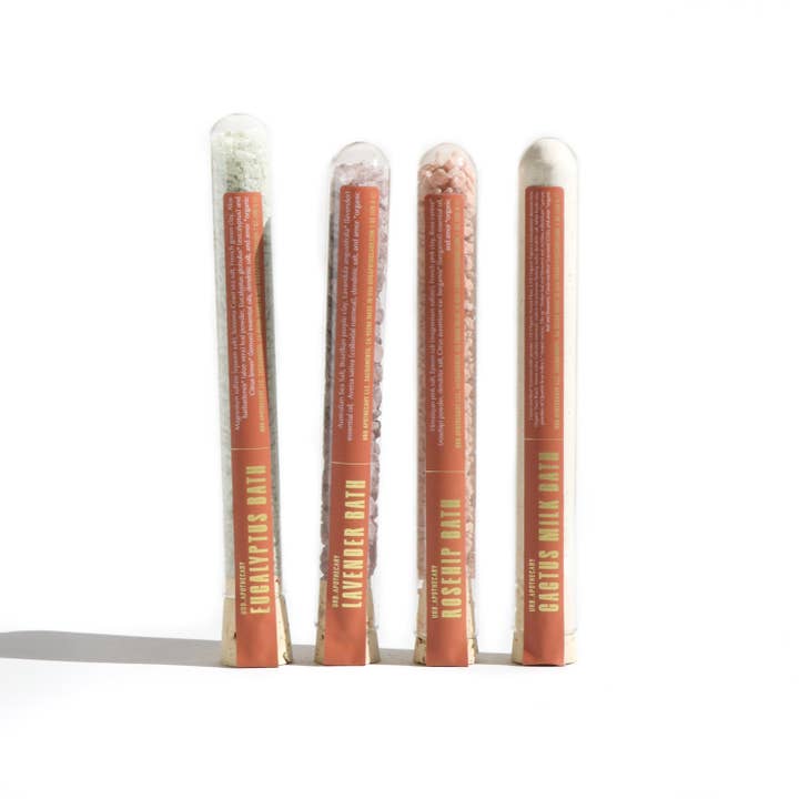 URB APOTHECARY - Wholesale Bath Soak/Milk - SALT SOAK TEST TUBES - GLASS - GIFTS