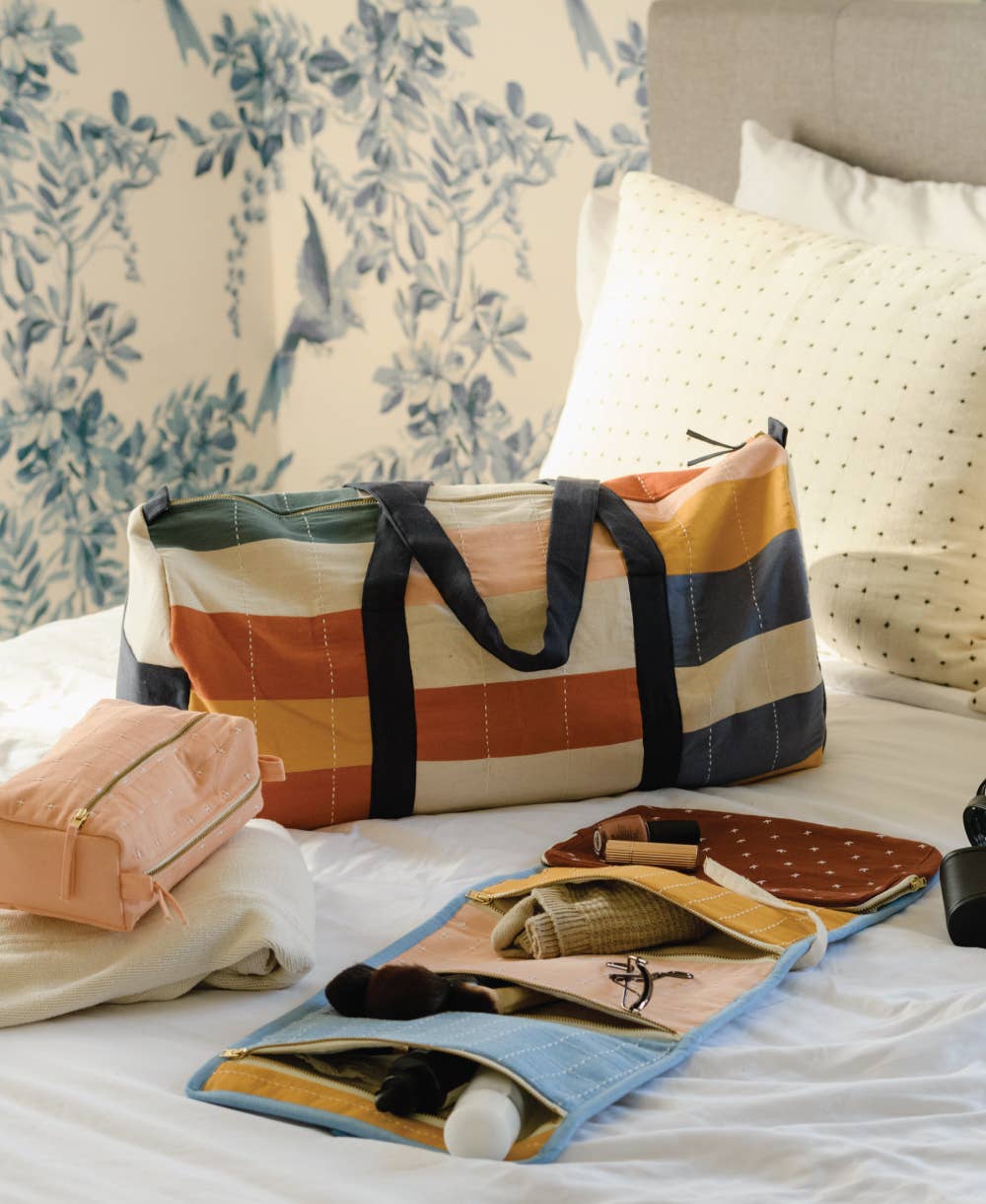 Anchal - Wholesale Weekender Bag - Women's - Multi-Check Canvas Duffle Bag4