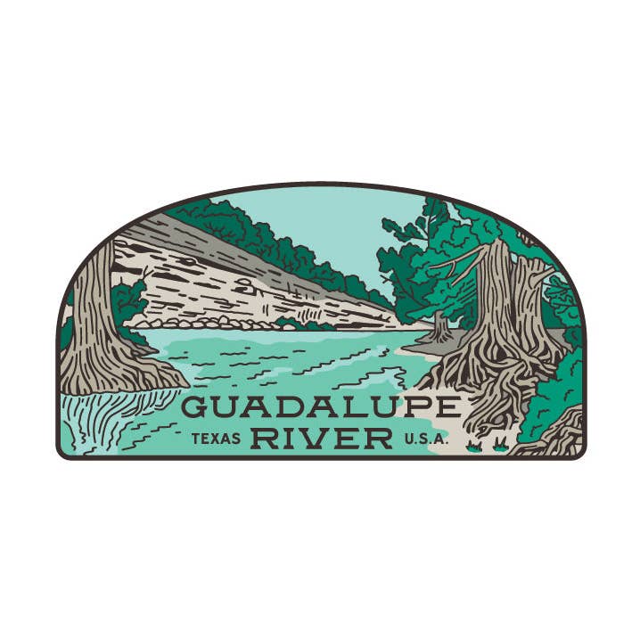 Guadalupe River Sticker for wholesale by Sendero Provisions Company