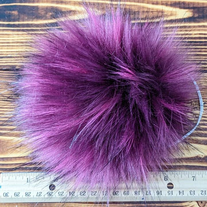 CountryStixCo - Wholesale Pom poms - 7" Detachable Faux Fur Pom Pom - Pink Raspberry 1